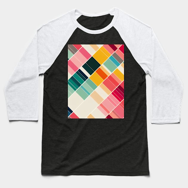 Geometric seamless textile pattern 3d illustrated Baseball T-Shirt by DyeruArt